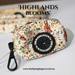 highlands cow blooms floral dog poop bag holder