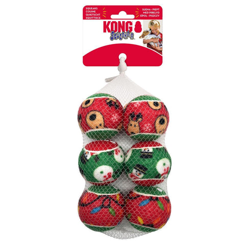 KONG Christmas squeak balls 6pk