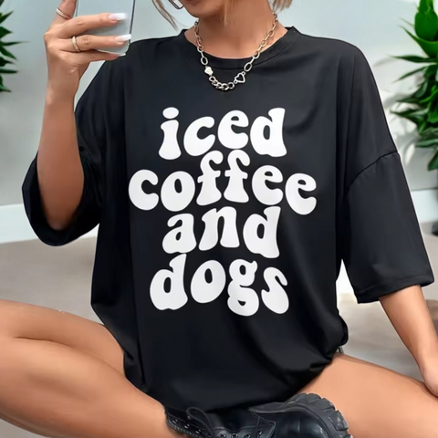 Iced Coffee and dogs tshirt