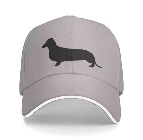 Fashion Dachshund Silhouette Baseball Cap Unisex Grey