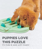 Puppy Hide N' Slide Interactive Treat Puzzle Dog Toy, Green