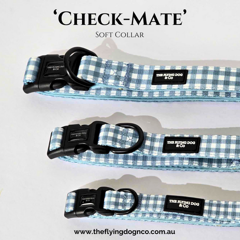 checkmate check gingham soft collar dog