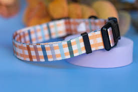 Vintage Gingham Dog Collar